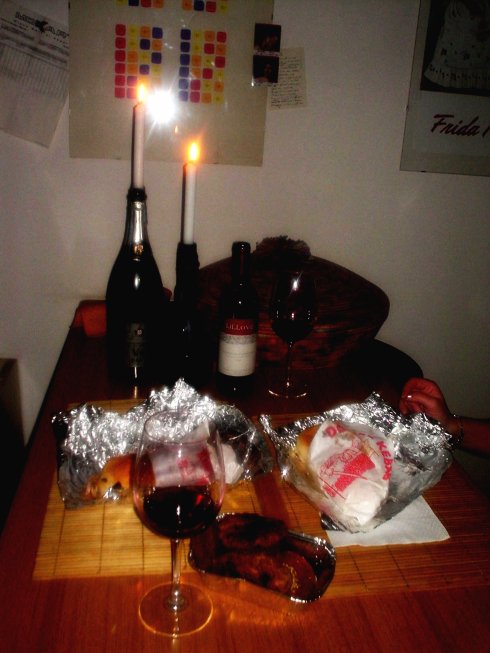 Kebab e Cannonau a lume di candela