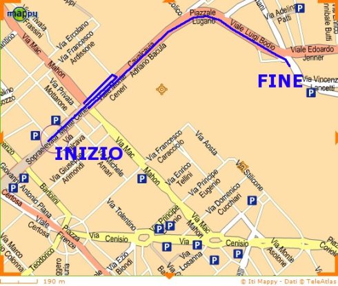 mappa calvario con lo scooter
